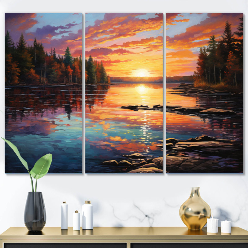 Ensemble de 3 décorations murales Canada Morning Reflections I
