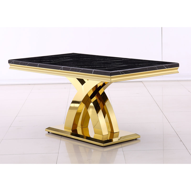 Abrahante Metal Base Dining Table
