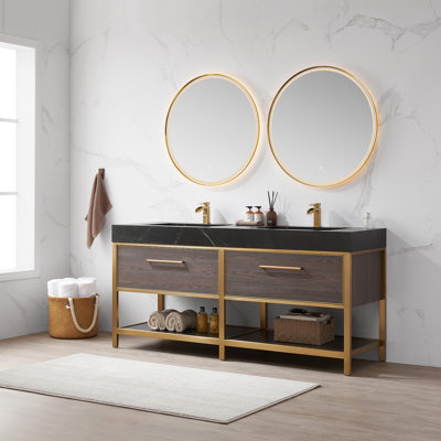 Ensemble de meuble-lavabo double 72 "avec miroir