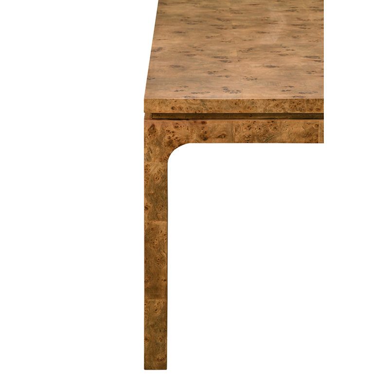Modern Rectangular Dining Table, Dark Brown Wood