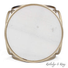 Marigona Marble Top End Table Set, Gold