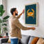 Golden Crab Geometric - Wrapped Canvas-1726254296-1726254297