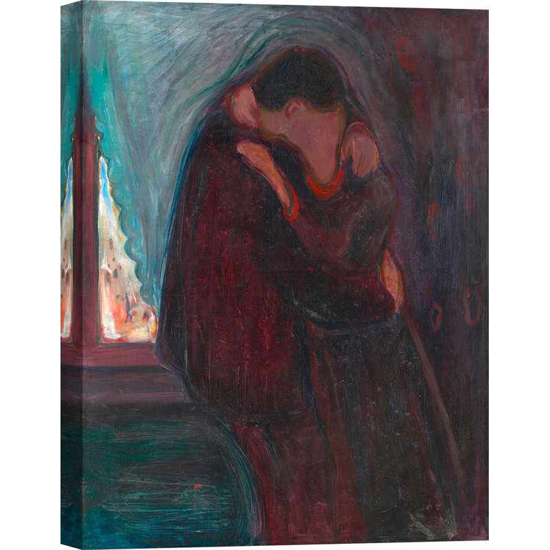 The Kiss by Edvard Munch - Wrapped Canvas Print, 120cm H x 90cm W x 4cm D