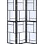 Paravent noir à 3 écrans pliants, panneaux en papier blanc pour plus d'intimité et diffusion douce, bois d'hévéa pour une variété de décors durables