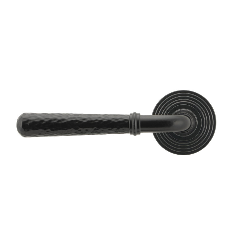 Hammered Newbury Lever on Rose Set (Beehive), Black