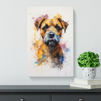 Border Terrier Gestural - Wrapped Canvas