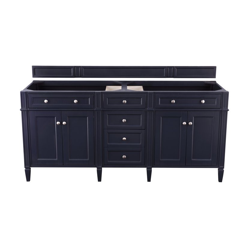 Brittany 72" W Double Vanity, Ethereal Noctis, Victory Blue, 8" Widespread