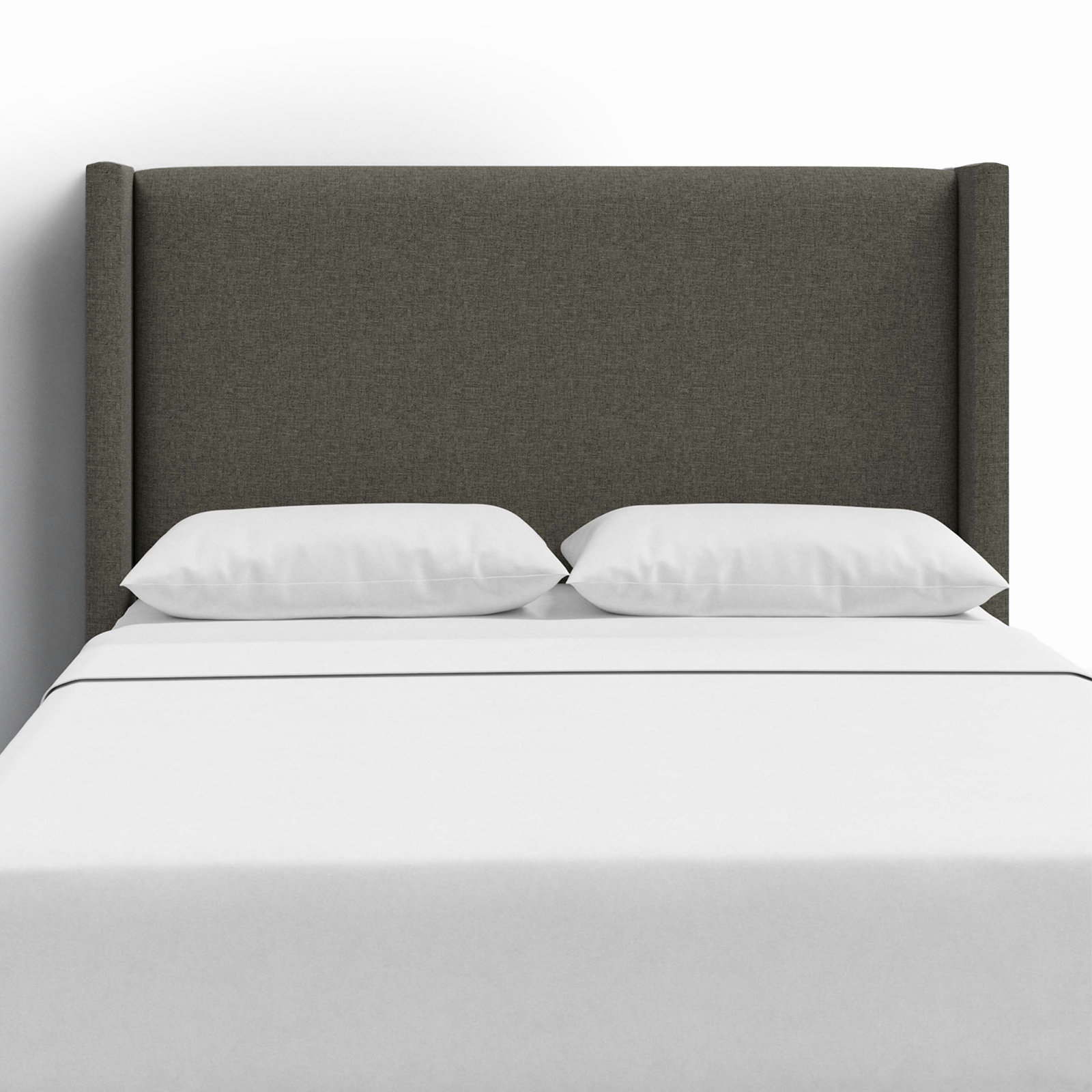 Hanson Pine Headboard, California King, Zuma Charcoal Textured Linen
