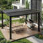  Pergola extérieure Erommy 10 'x 12' avec toit à persiennes réglable et drainage intégré, pergola à persiennes en métal robuste sans rideaux pour patio, gris foncé-129901236-131590747