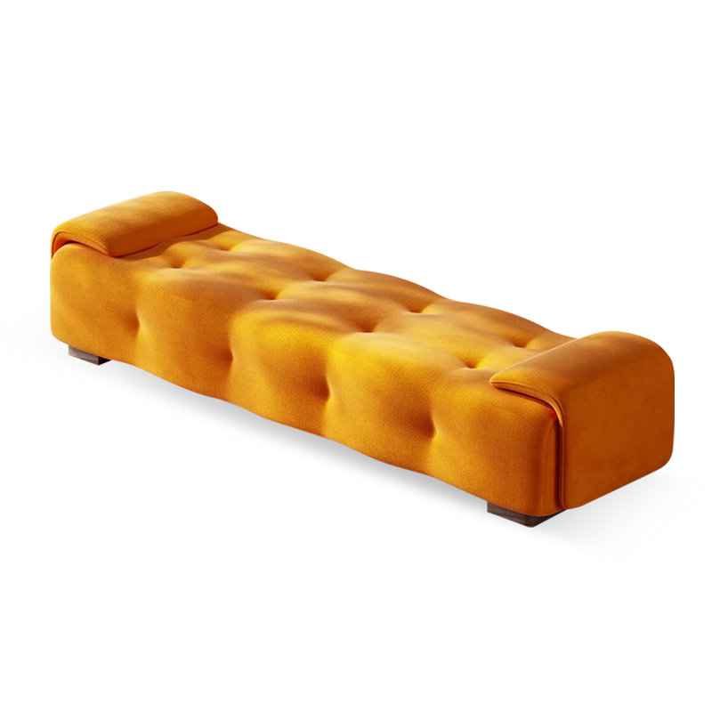 Banc rembourré, Orange, H 16,93 po x l 70,87 po x P 19,69 po