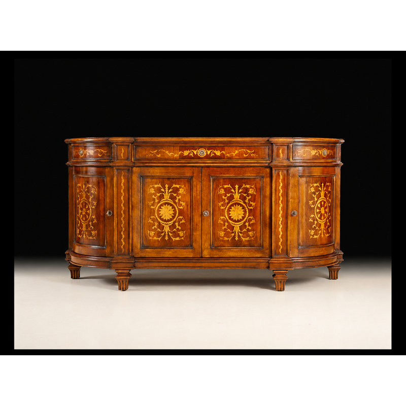 Handcrafted Italian Marquetry Wood Sideboard