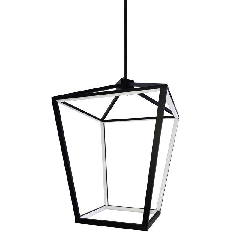 Lustre carré à 12 lumières Wampsville, Noir mat