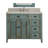 Benton Collection 42 Inch Cottage Freestanding Distressed Blue Abbeville Bathroom Vanity, Single Sink, Marble Top, Fully Assembled