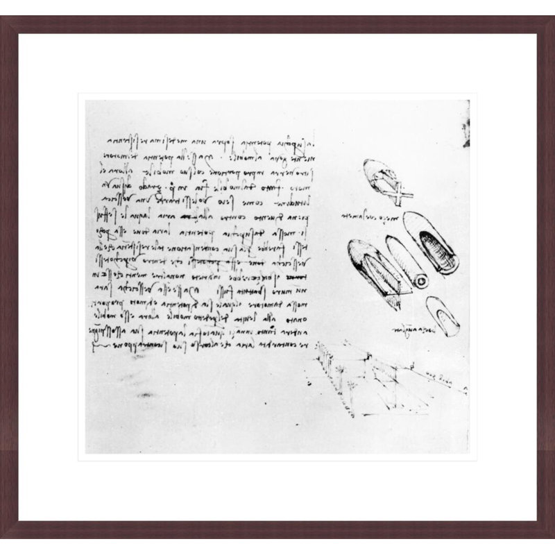 Fol. 49v from the Codex Arundel 263 1490s-1518 (pen & ink on paper) by Leonardo da Vinci -Framed Giclee Print