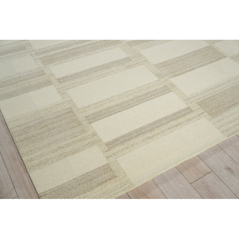 Tero Hand Tufted New Zealand Wool Beige/Ivory Area Rug, 8'X10'