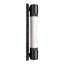LED 3CCT Fuse Wall Sconce, 12" Spanish Alabaster Shade And Satin Brushed Black Finish