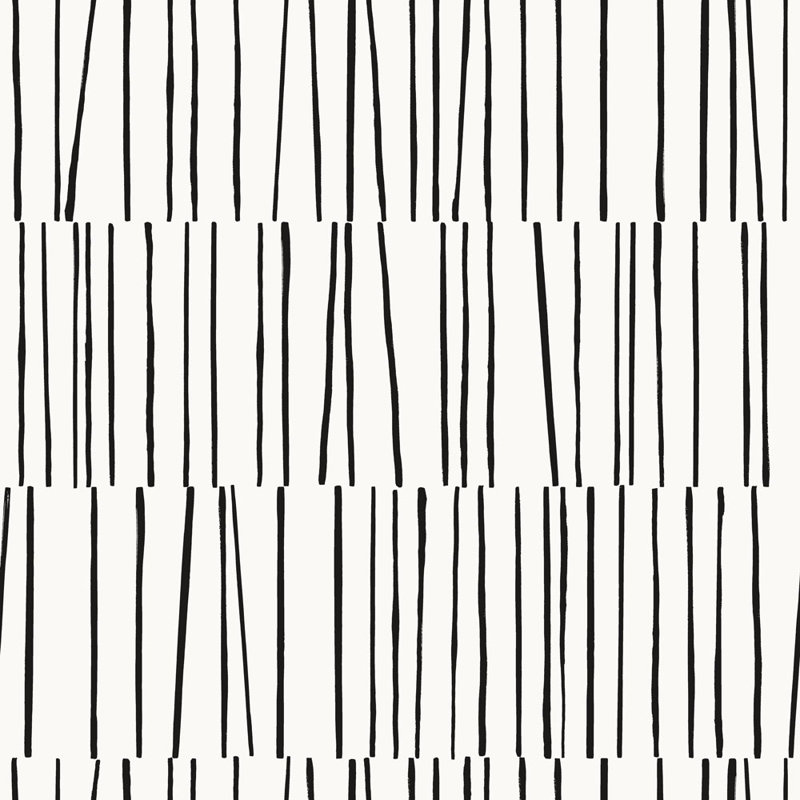  16.5' L x 20.5" W Peel and Stick Wallpaper Roll, Black/White