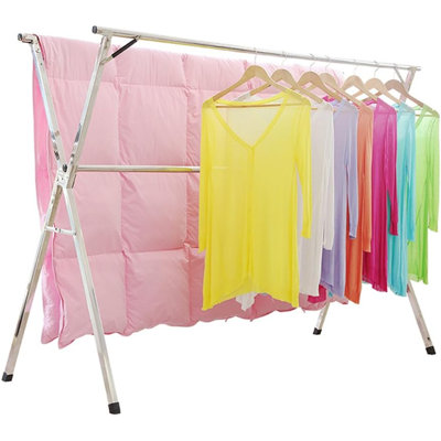 Collapsible Heavy Duty Clothes Drying Rack - 63-Inch Adjustable