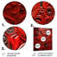 «Geometric Red Tile Ink Fusion», art mural en métal abstrait-1387876190