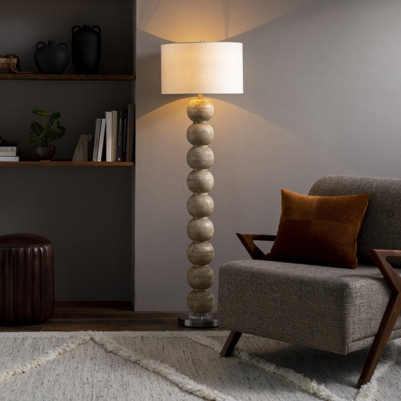 Lampe sur pied 62 po Kee, Beige