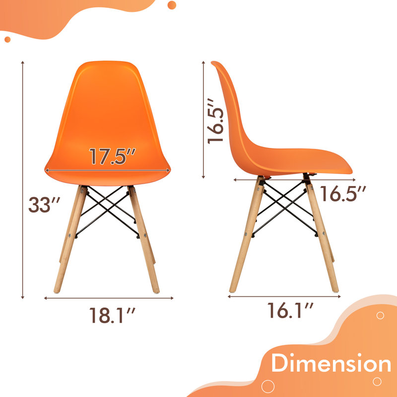 Josclyn Side Chair for Bedroom Kitchen Office, Orange