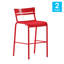 Tabouret de bar intérieur / extérieur en métal de qualité commerciale avec 2 lattes Sunbriar-86837445