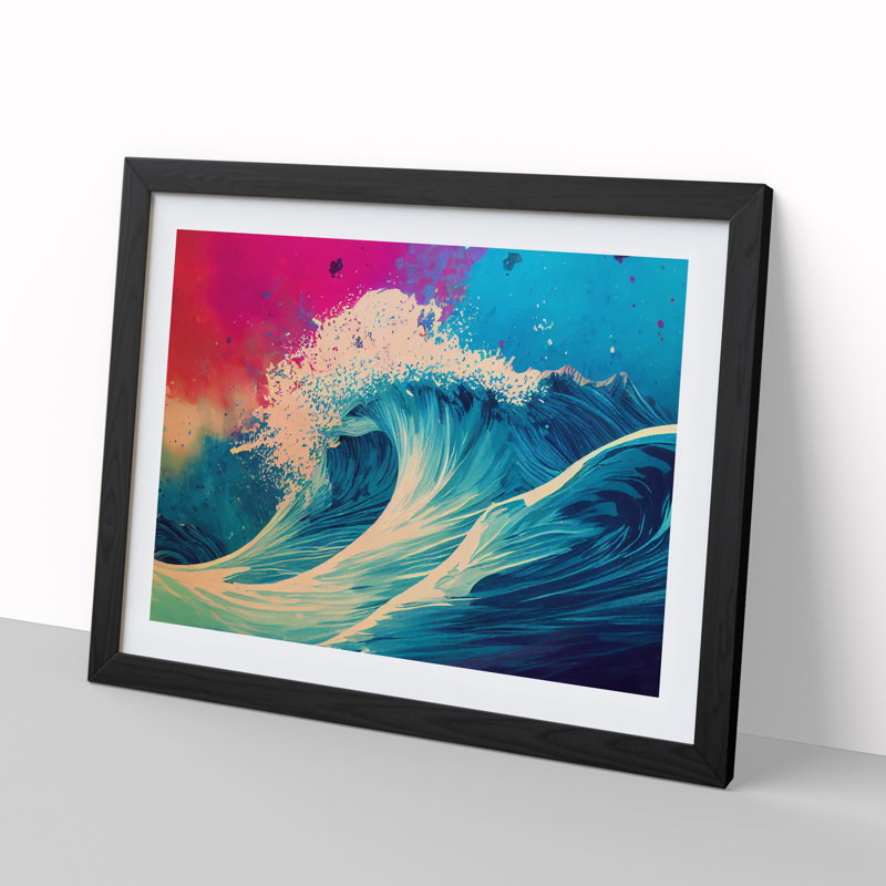 Paint Splash Ocean Wave Vol.2 Abstract, Black, 46cm H x 64cm W x 2cm D