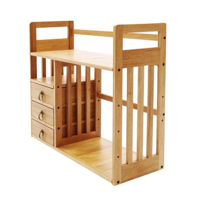 Jahrome Bamboo Desktop Bookshelf Desk Organizer