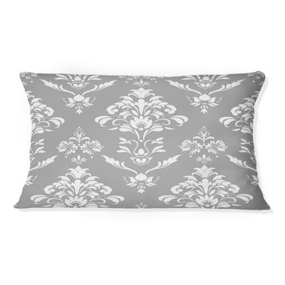Coussin gris lombaire damassé glamour gris I