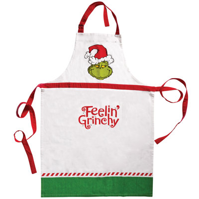 Department 56 Dr. Seuss Feelin' Grinchy Kitchen Cooking Apron 24 x 36 Inch