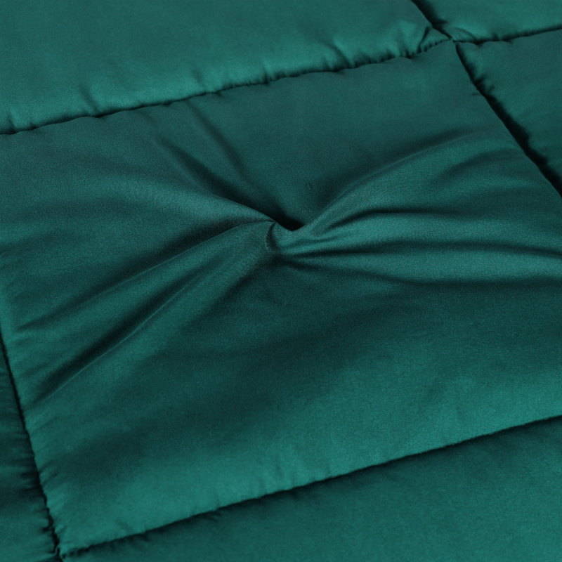 Hunter Green Twin Microfiber Reversible Comforter with Down Alternative Fill