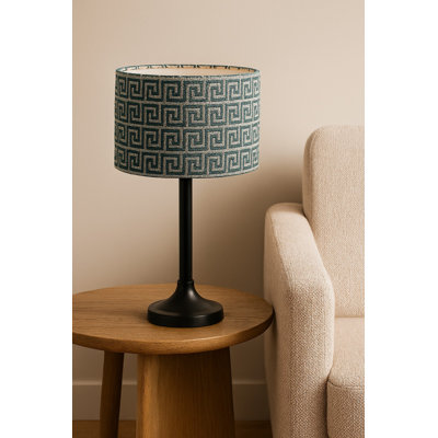 Athens Velvet Drum Lamp Shade ( Screw On ) in Teal