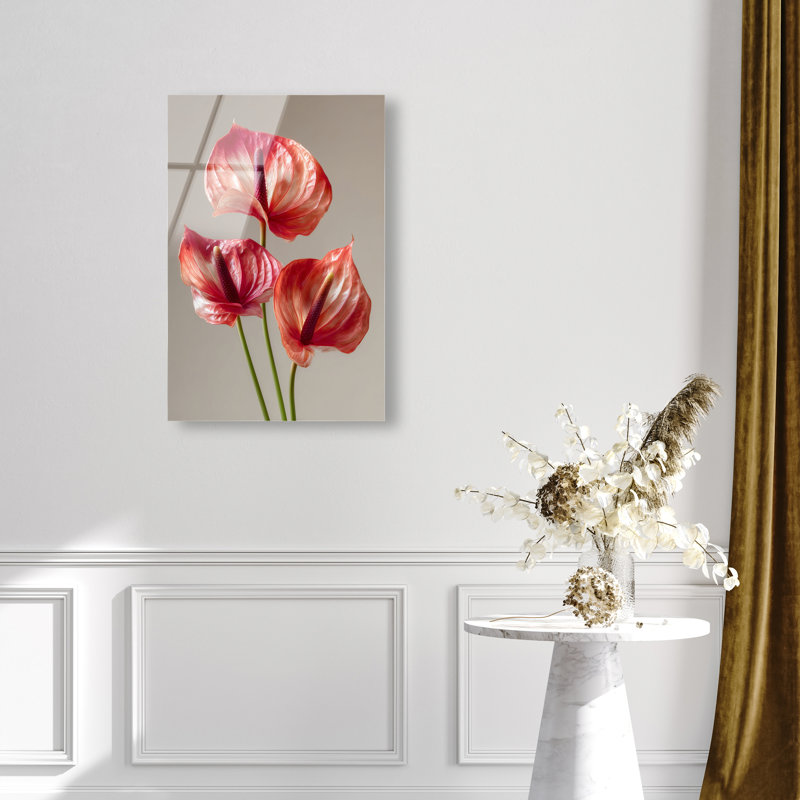 Crimson Silk Veins II Print, 15"H x 10"W, High-Gloss Acrylic Print
