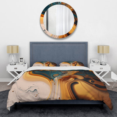 Ensemble de housse de couette en microfibre / polyester jaune et vert