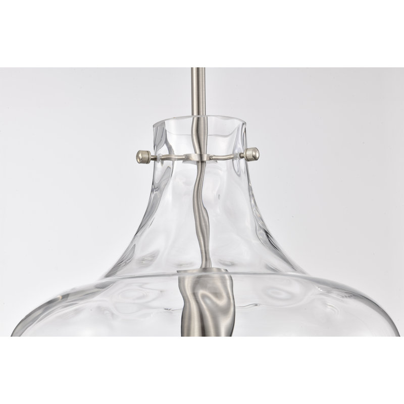 Luminaire suspendu simple en verre satiné nickel satiné