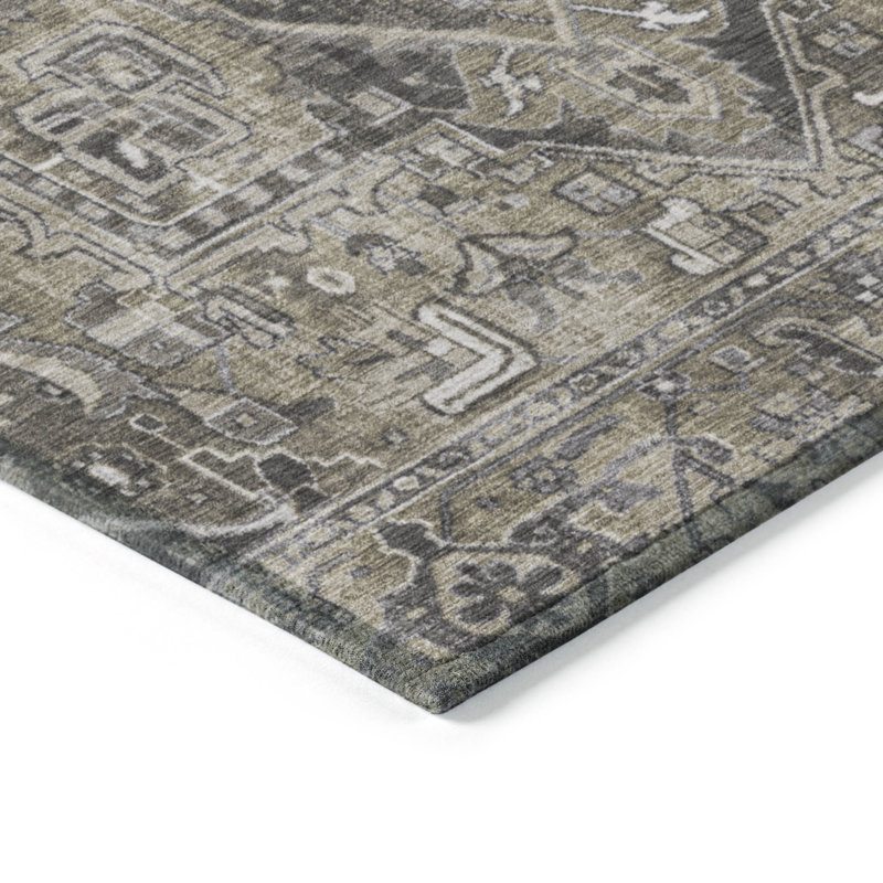 Fordbridge Washable Oriental Indoor / Outdoor Rug, Round 8'