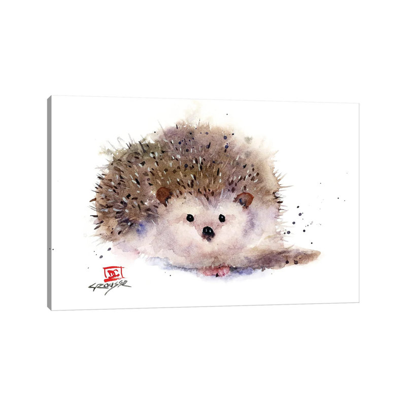 Hedgehog - Wrapped Canvas Print, 30.48cm H x 45.72cm W