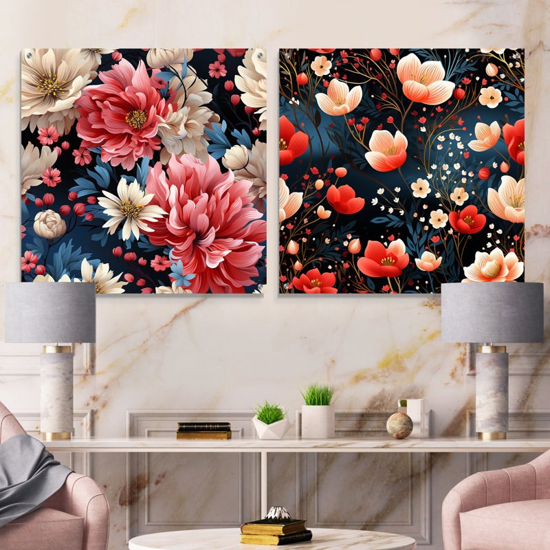 Leora - Ensemble de 2 art mural en verre acrylique, H 36 po x l 73 po