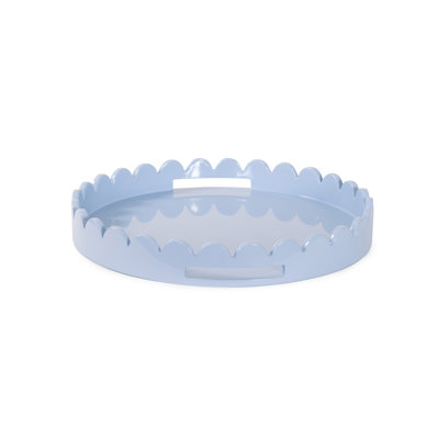 Effa Hand-Crafted Round Scalloped Wood Tray