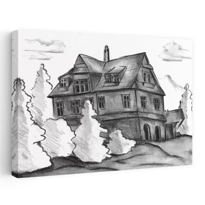 Mysterious Old Mansion, gothique, rustique, architecture traditionnelle, paysage, impression d'art mural