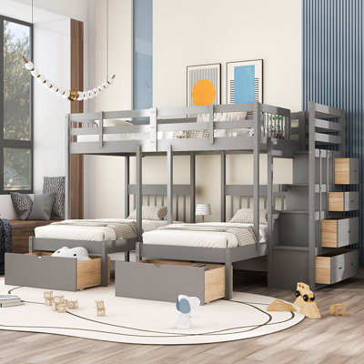 Gwennetta Kids Twin Over Full Bunk Bed with Drawers