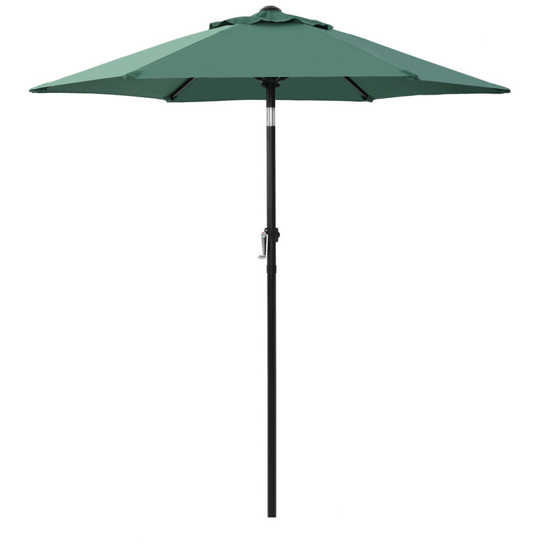 Goodson 200 cm W X 200 cm D Hexagonal Tilt Market Parasol with Crank Lift, Green