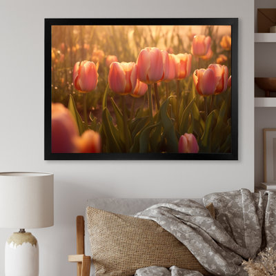Champ de tulipes sur toile