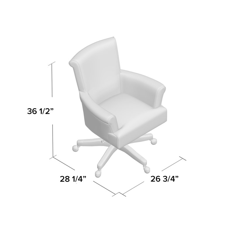 Olive Green High Back Swivel Office Armchair with Wood Base