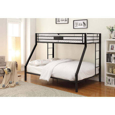 Lesmurdie Contemporary Bunk Bed with Side Double Built-in Ladder in Sandy Black by Harriet Bee