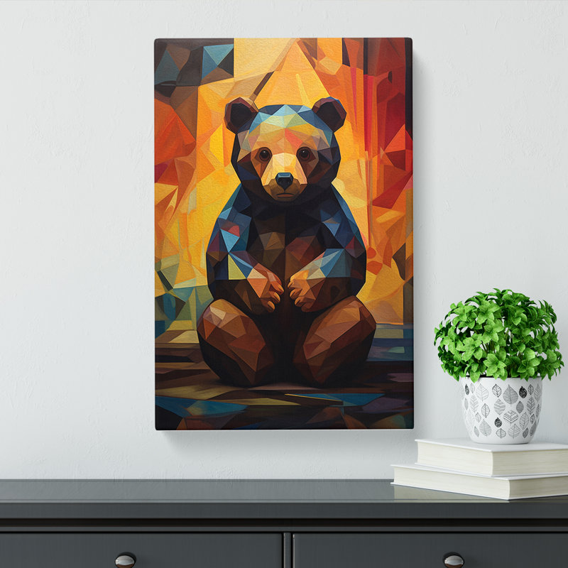 Teddy Bear Orphism Art - Wrapped Canvas, 60cm H x 40cm W x 3cm D