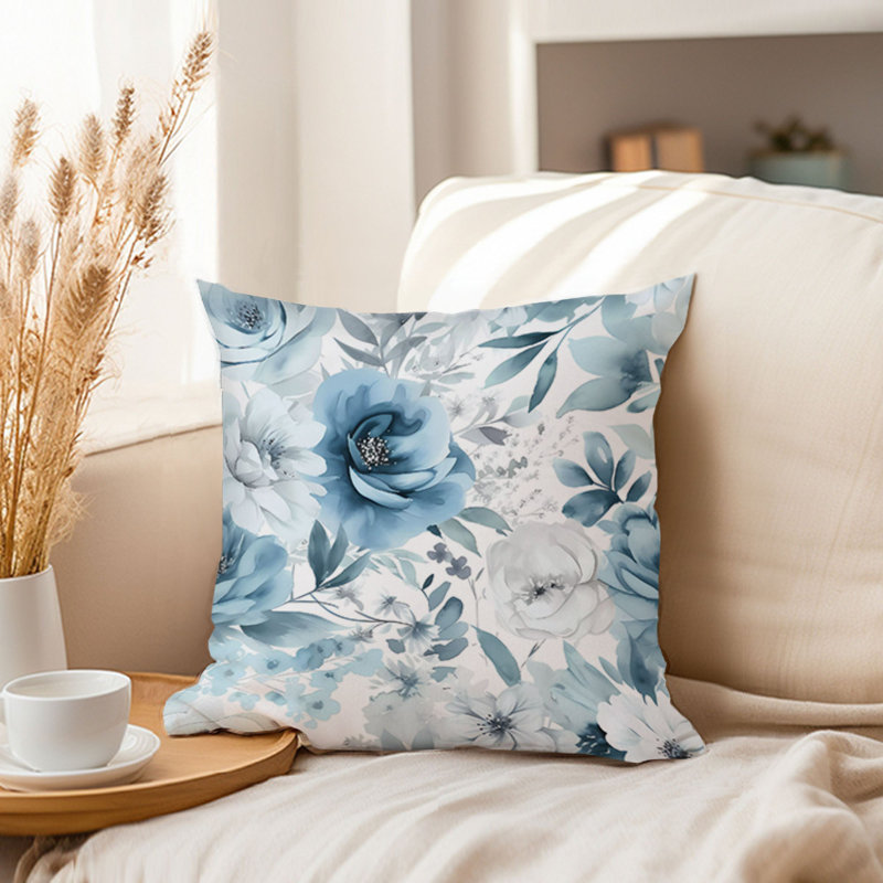 Floral Blue Flowers Pattern Flower I, 16"H x 16"W