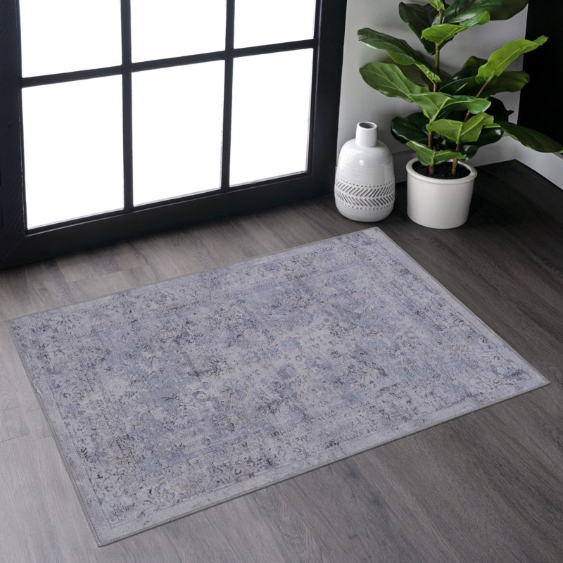 Tapis paillasson bleu lavable MAVAL 2 pi x 3 pi MAVAL, Rectangulaire 2 pi x 3 pi