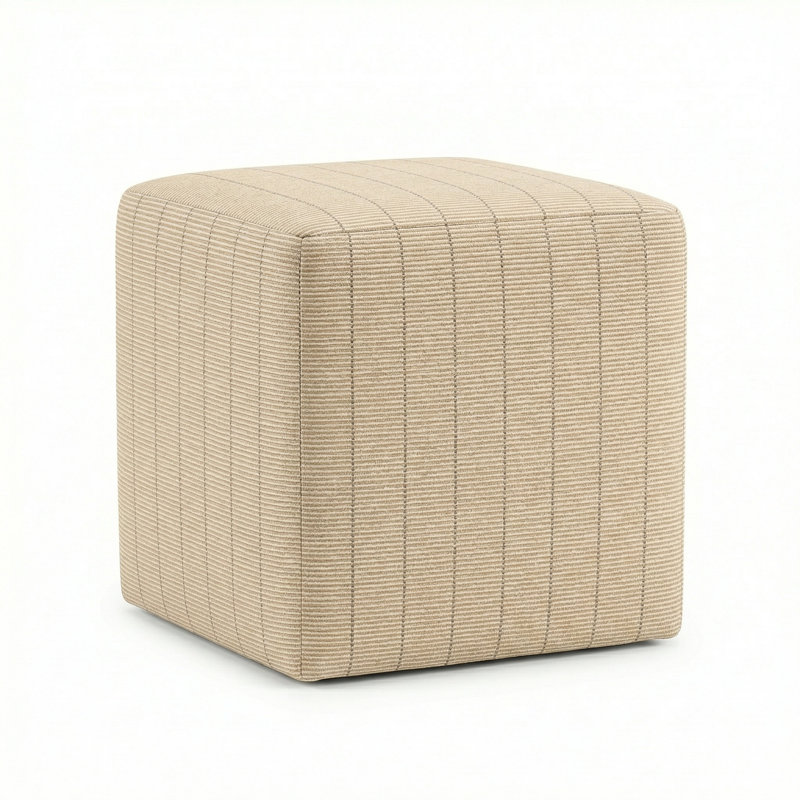 Berlin Gardens Lilly Hive 16" Square Pouf, Beige