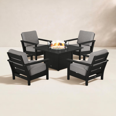 Harbour 5-Piece Conversation Set with Fire Pit Table